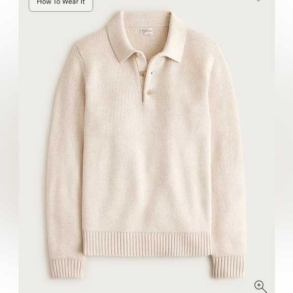 J crew Cotton racking-stitch sweater-polo